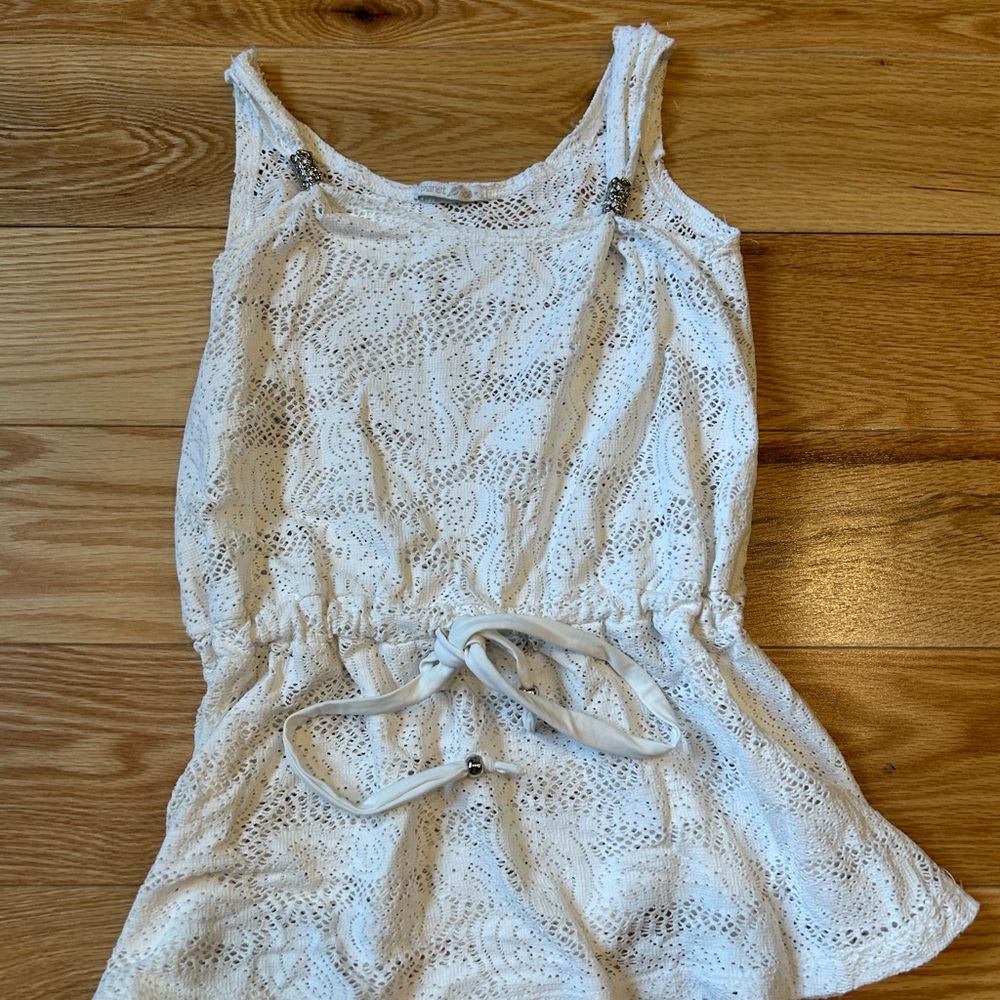 White Lace Sleeveless Dress